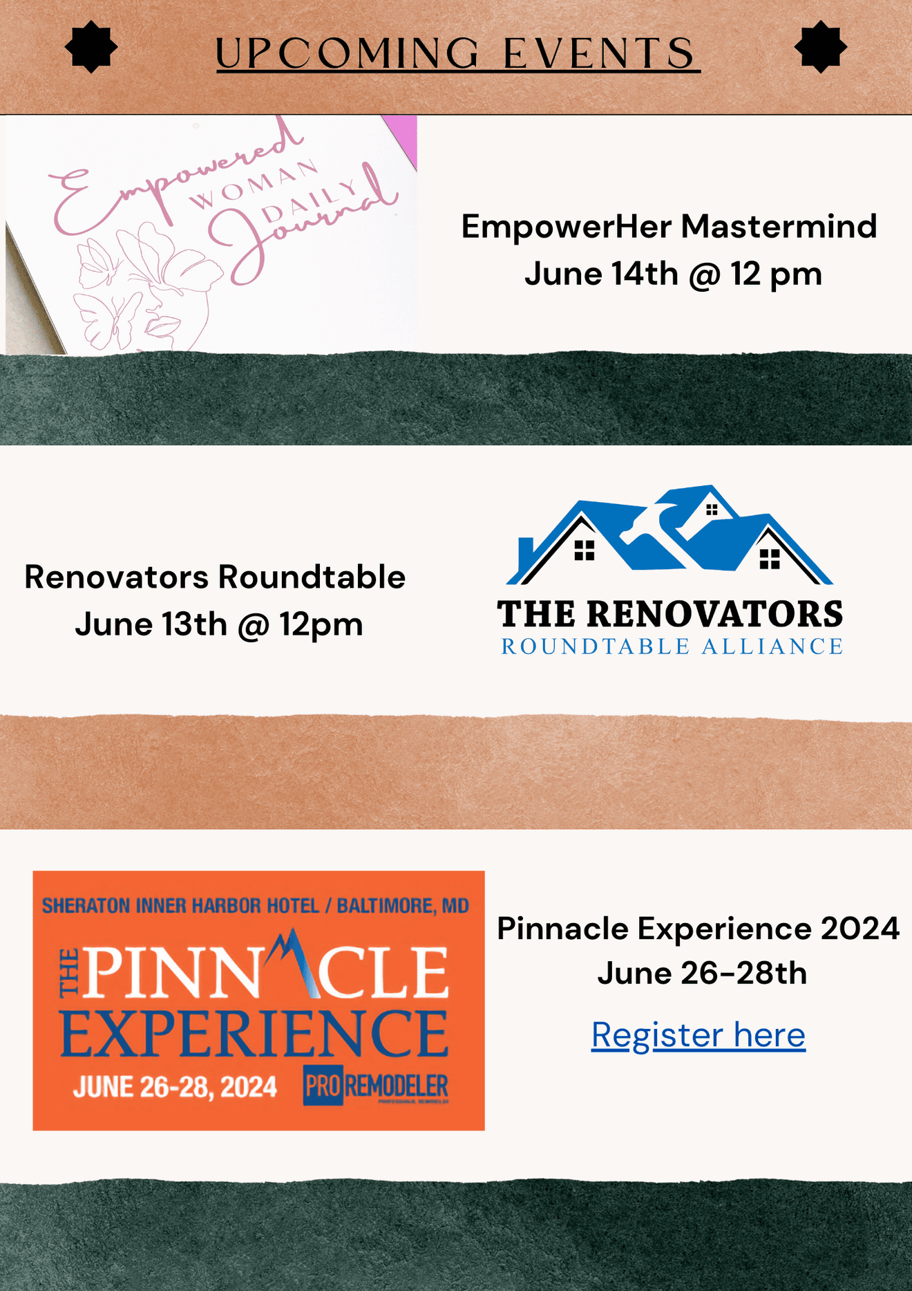 upcoming events