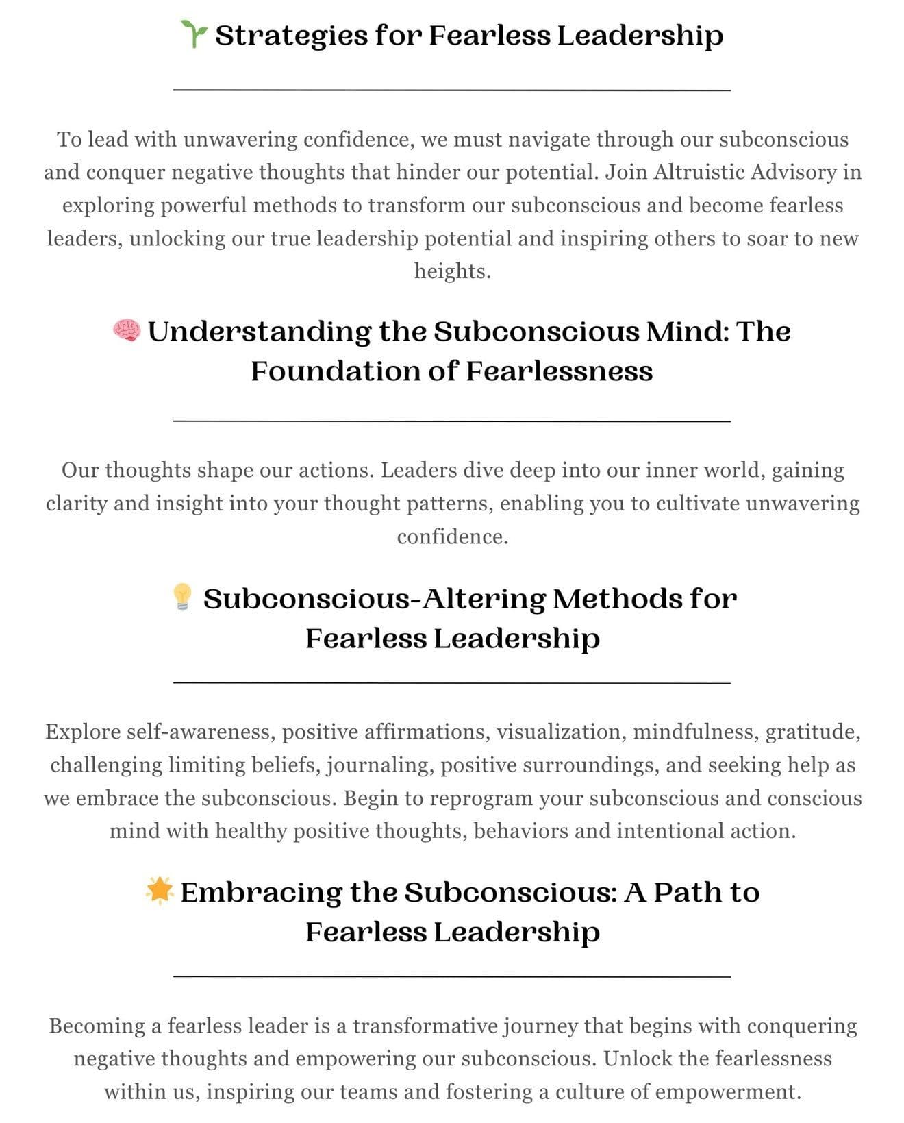 fearless leadership